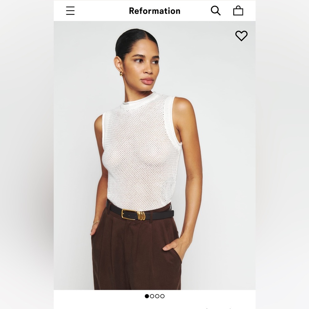 NWT Reformation Colton Sweater tank; size small
